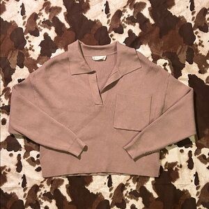 Altar’d State Ribbed Cropped Long Sleeve Sweater XS